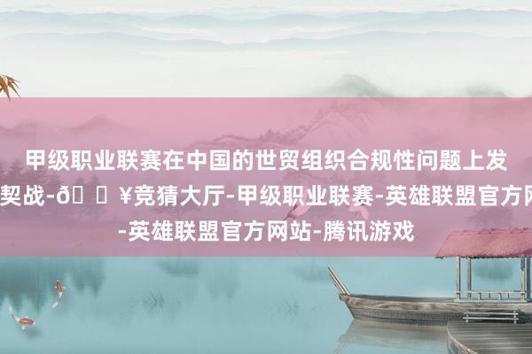 甲级职业联赛在中国的世贸组织合规性问题上发起了系统的默契战-🔥竞猜大厅-甲级职业联赛-英雄联盟官方网站-腾讯游戏