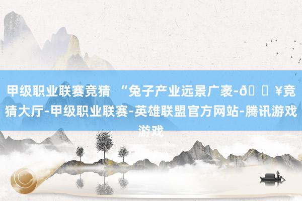 甲级职业联赛竞猜  “兔子产业远景广袤-🔥竞猜大厅-甲级职业联赛-英雄联盟官方网站-腾讯游戏